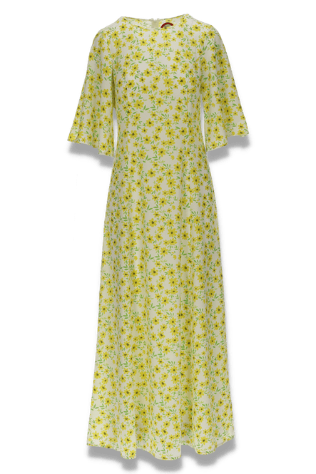 Hovedbilde Benadotte gul blomstret kjole
