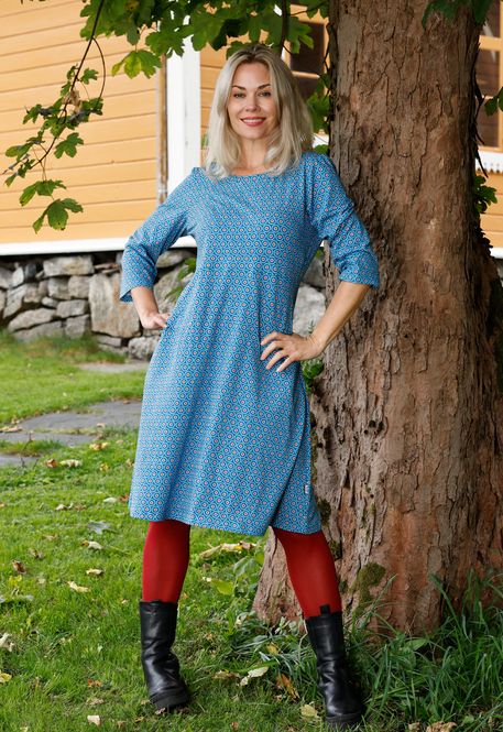 Hovedbilde Sonja petrol orange mønstret ...