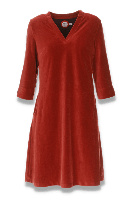 Hovedbilde Saga rust velurkjole med ...