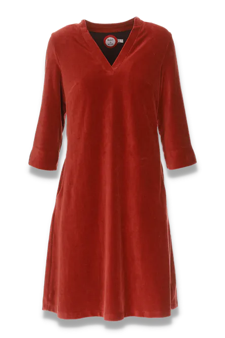 Hovedbilde Saga rust velurkjole med ...