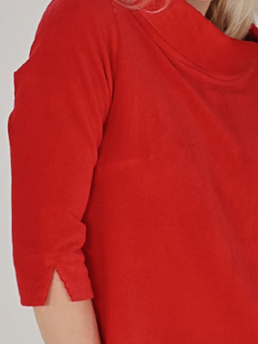 Sanna rød kjole i velur