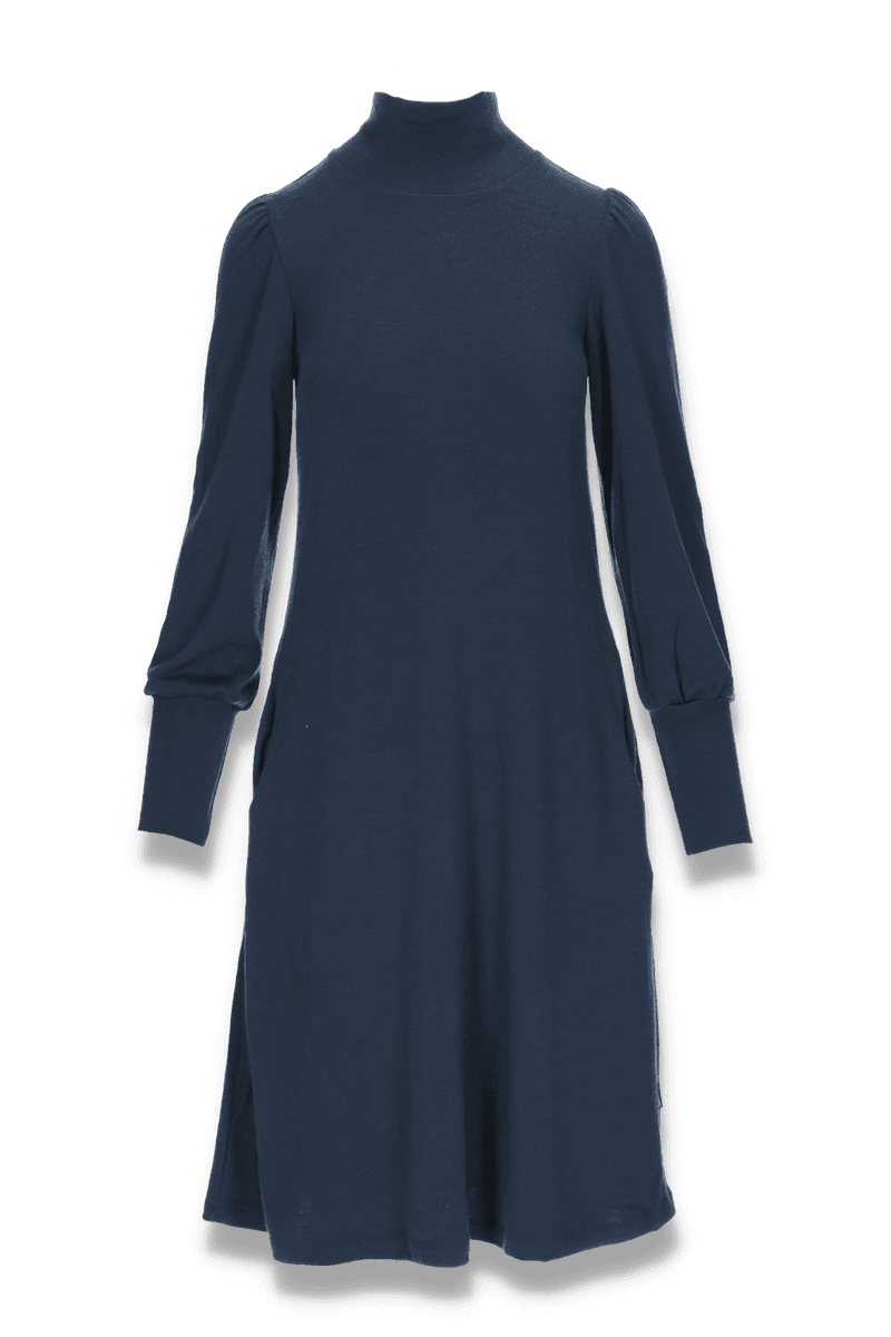 Milanda blå merinoull kjole