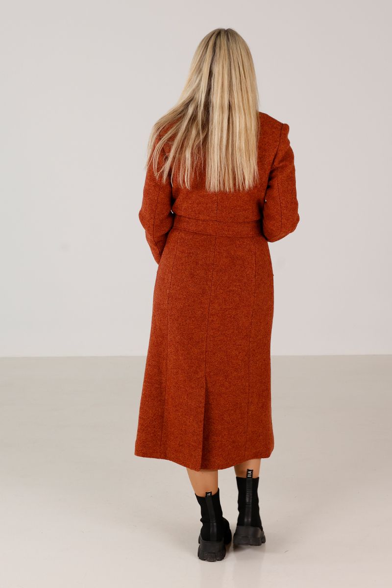 Carola ullkåpe i rustbrun