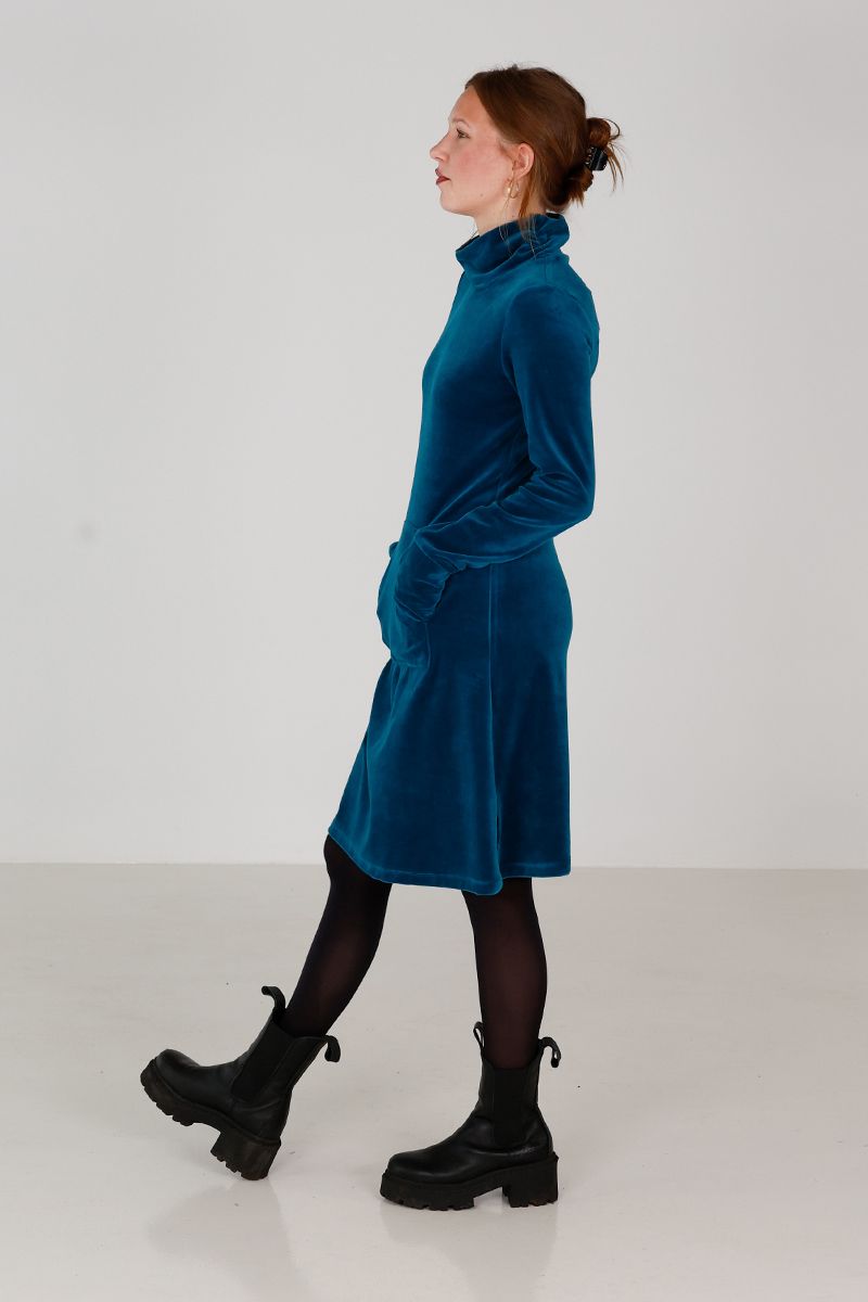 Lilli petrol sporty velurkjole