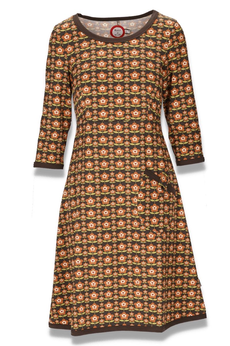Monica brun retro kjole