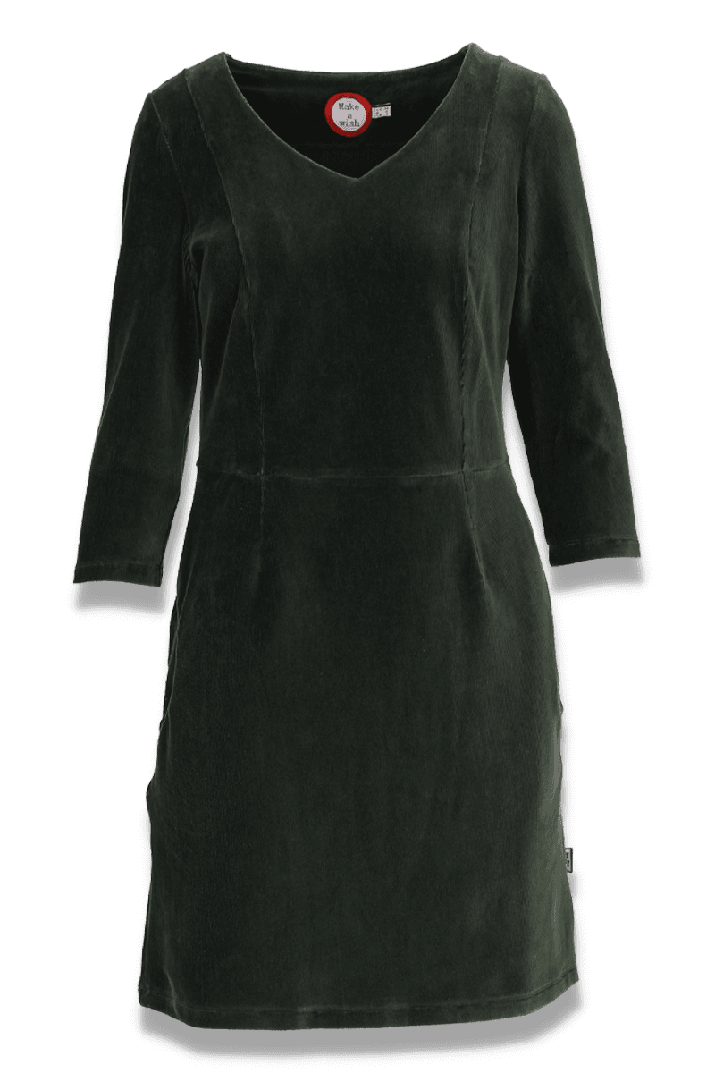 Annelise kombogrønn babycord kjole 