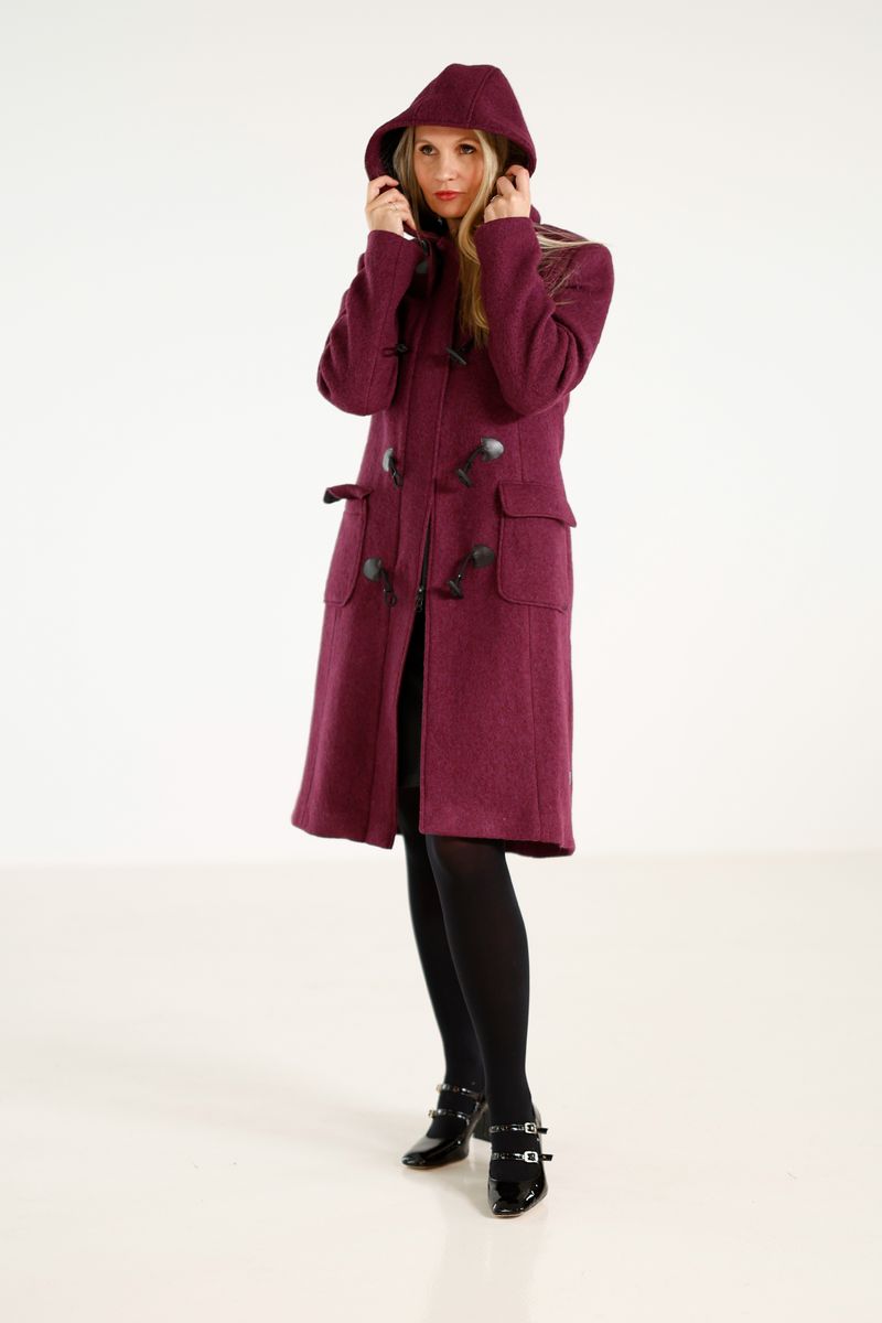 Idunn Duffel coat plum ull