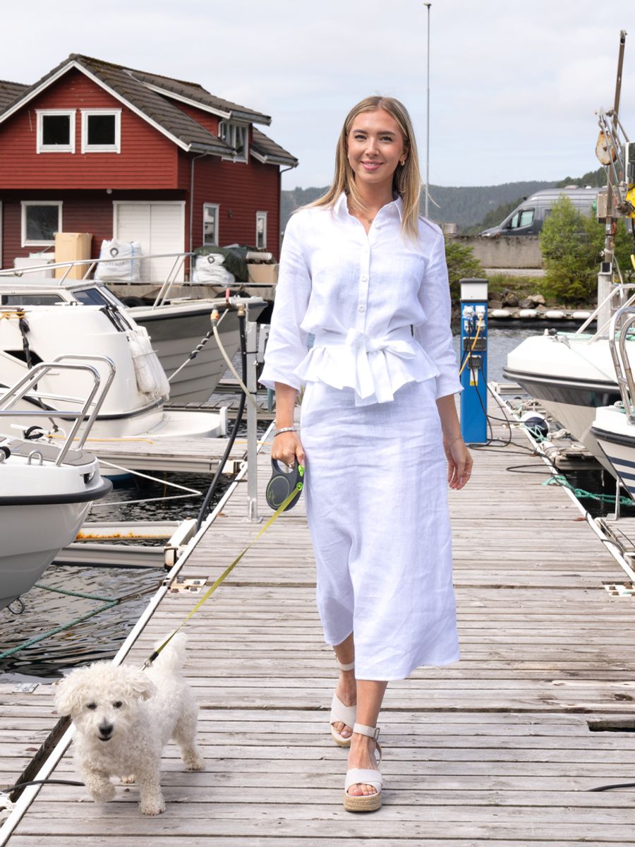 Agata skjørt i hvit lin