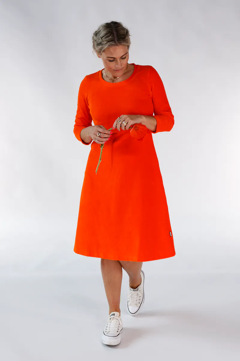 Elli kjole babycord oransje